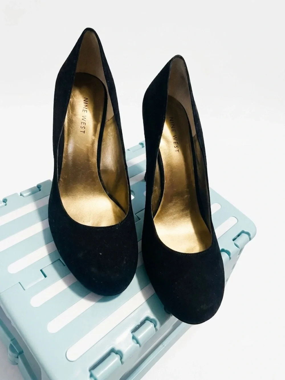 Black Nine West Wedge Pumps for Women - Classic Everyday Heel- 8